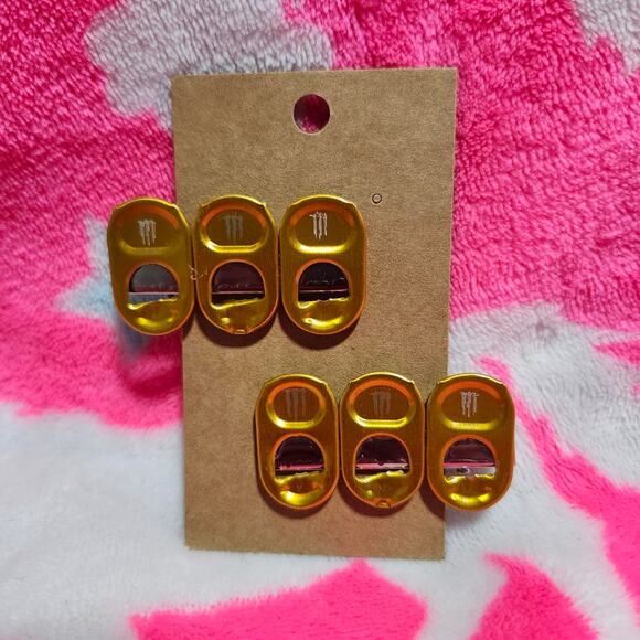 Yellow Monster Tab Hair Clip Set - Picture 1 of 2